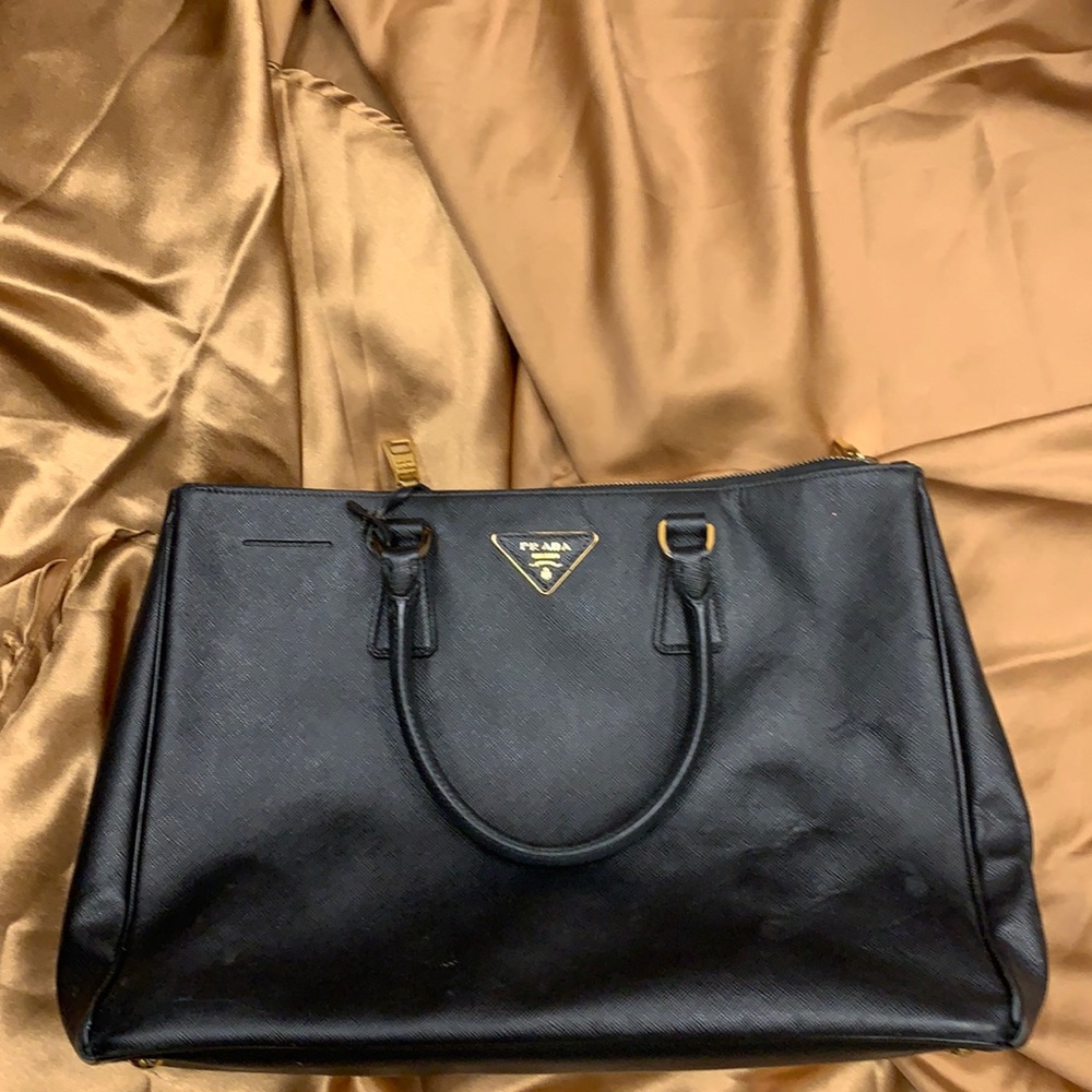 Prada black handbag gently used
